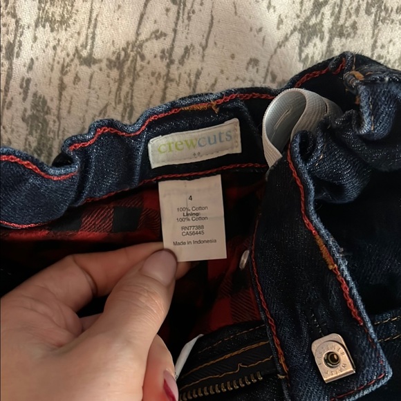 Dark Blue Cuffed Jeans with Elastic Waistband and Straight-Leg Fit - Picture 3 of 3